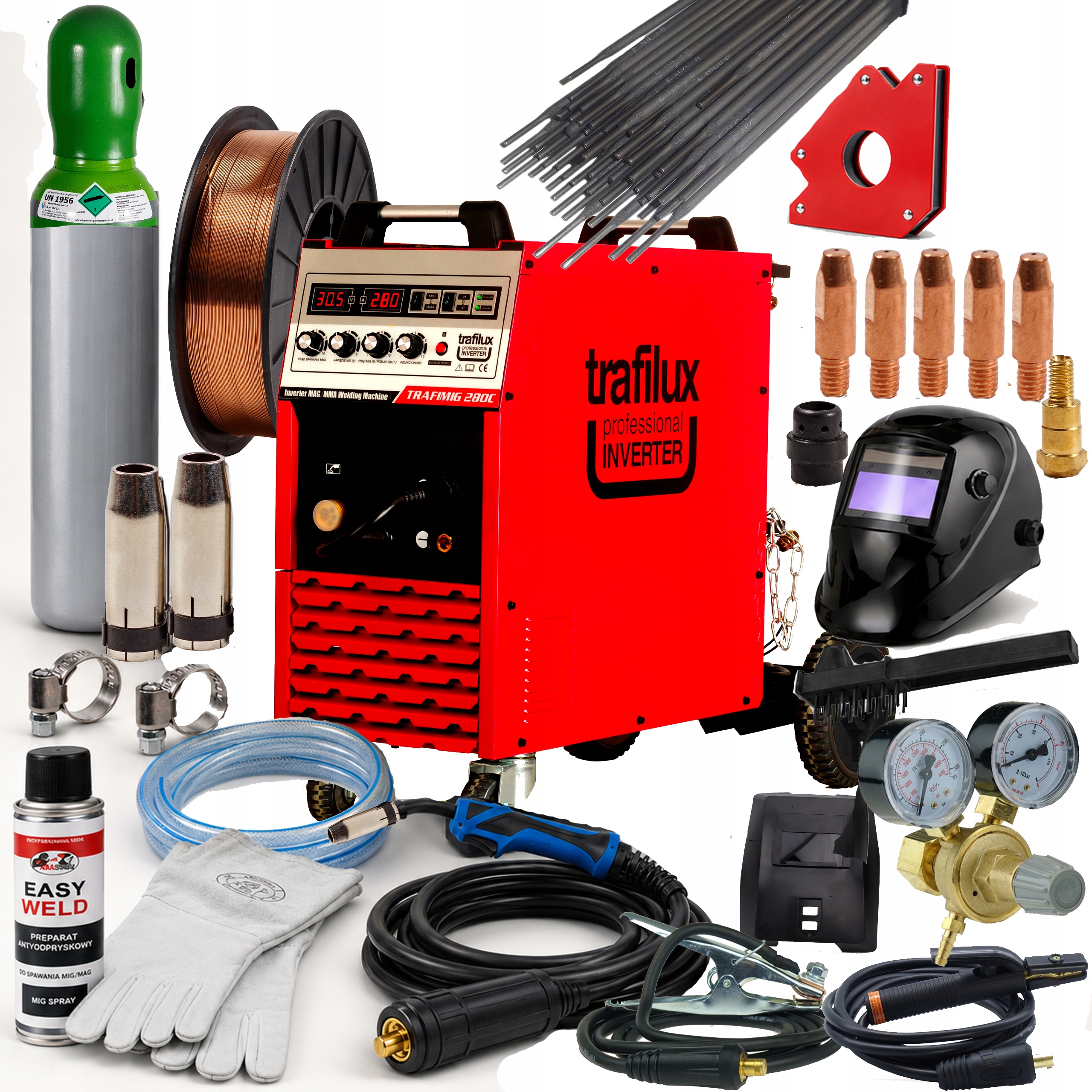 Spawarka Migomat Trafilux Mig 280C 4X4 Szpula 15KG Mma 250A Zestaw 1