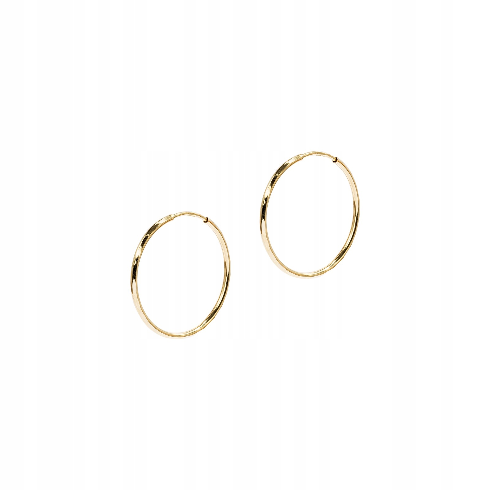 Zlaté náušnice 585, diamantová kolečka 22 mm