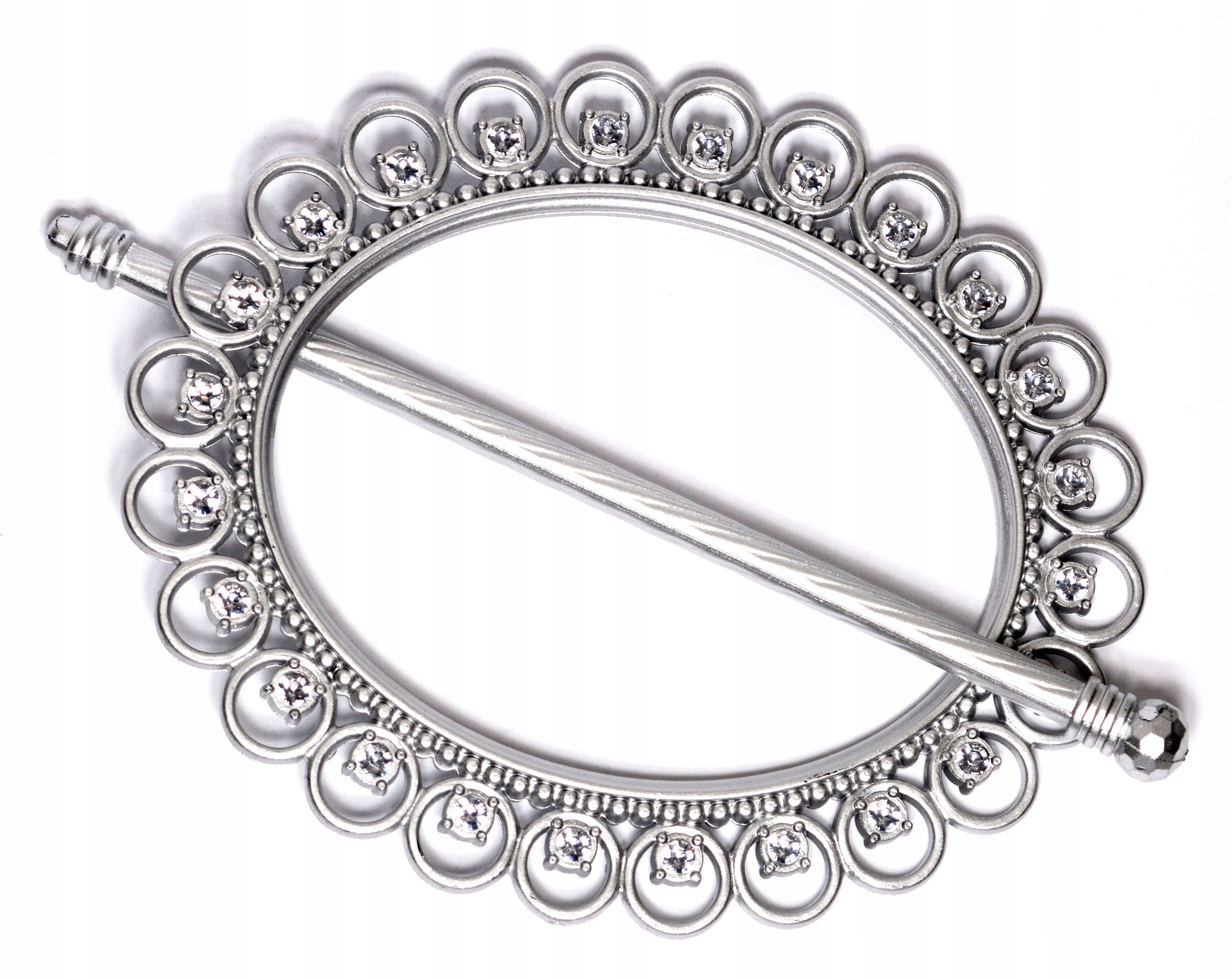 KLAMRY do FIRAN ZASŁON cyrkonie SPINKI OZDOBY OWAL