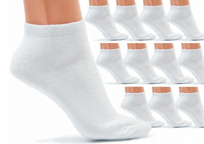 

3x Bawełniane skarpetki damskie stopki 38-42 białe