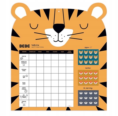TABLICA MOTYWACYJNA Z NAKLEJKAMI TYGRYS INTERDRUK
