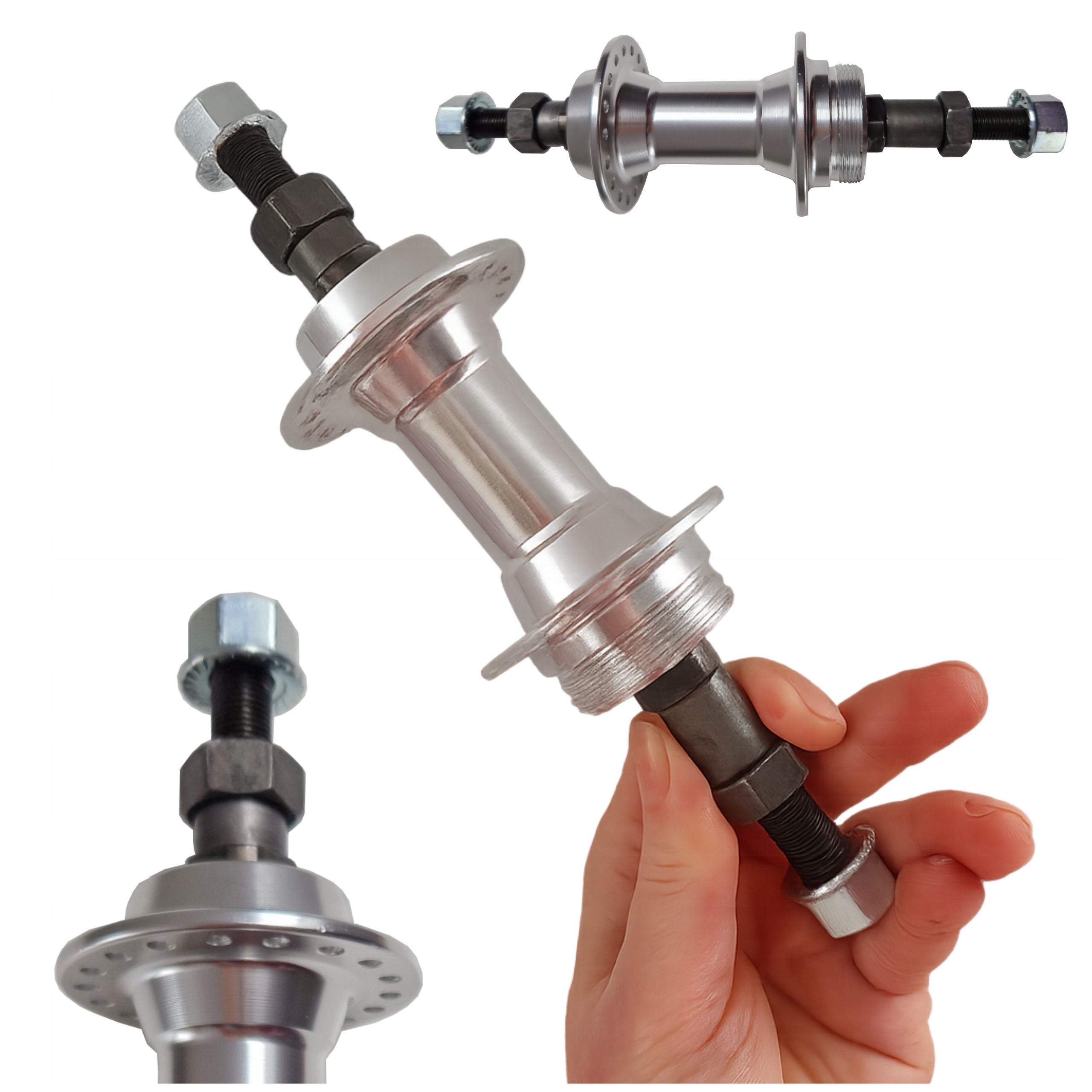 Piasta rowerowa tylna tył EpiCycle EP-11BSS srebrny V-brake wolnobieg 28H