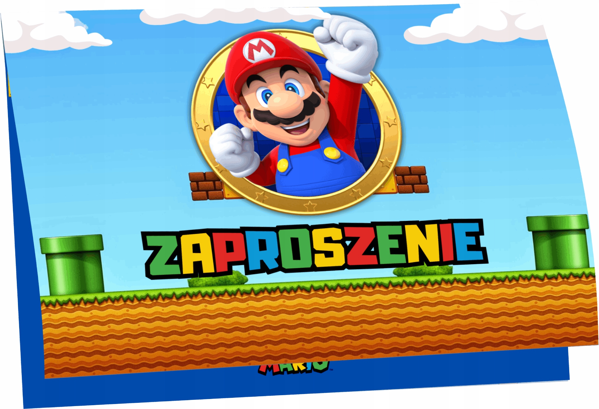 ZAPROSZENIE ZAPROSZANIA MARIO BROS WIELE WZORÓW 20x15 cm