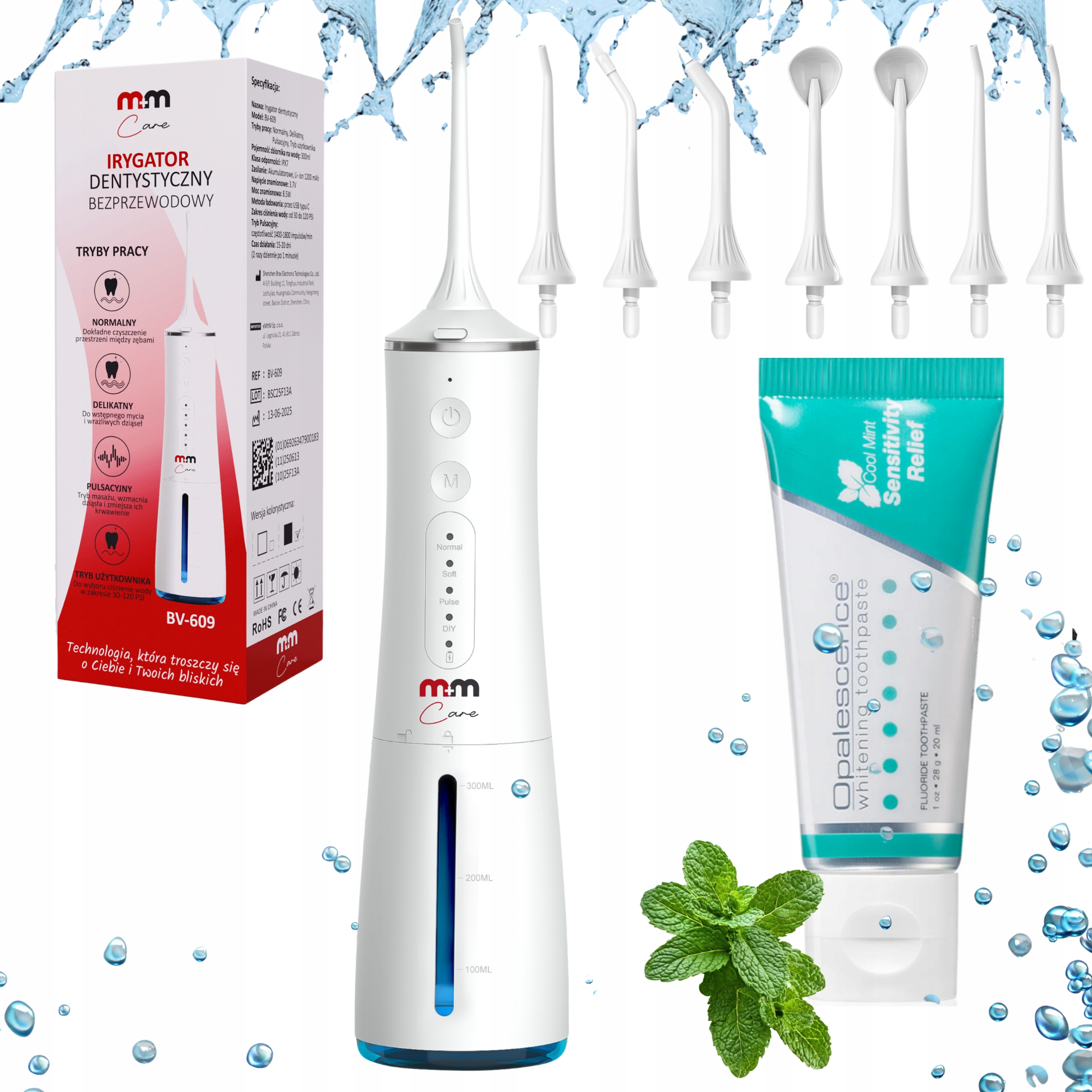 Irygator Biały Do Zębów Pasta Opalescence Sensitivity Relief – Zestaw