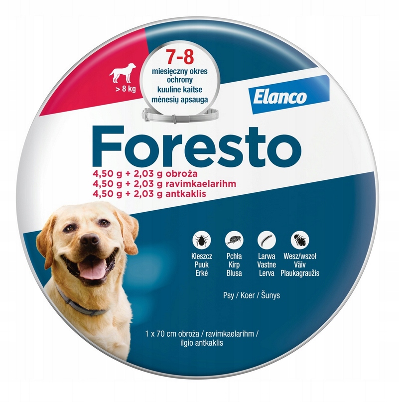 Elanco Foresto Obroża na pchły i kleszcze dla psa powyżej 8kg 70cm