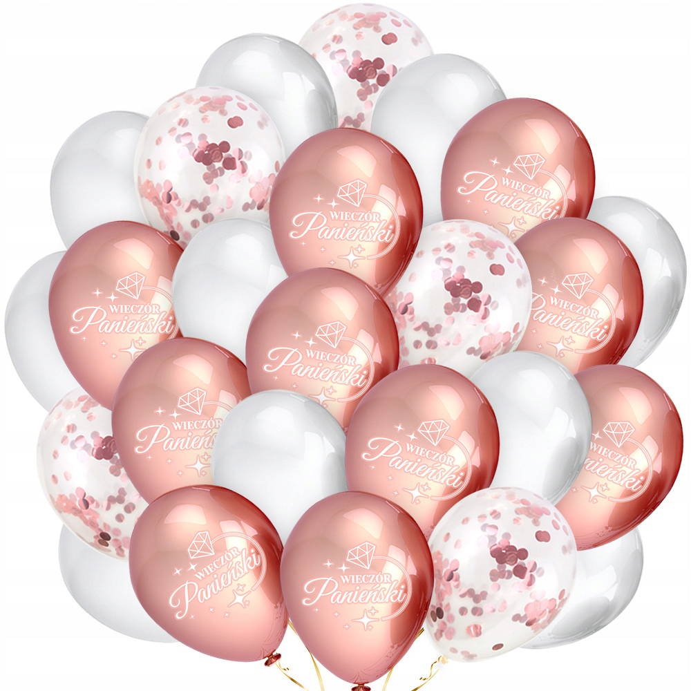

Balony Rose Gold Wieczór Panieński Konfetti 25szt