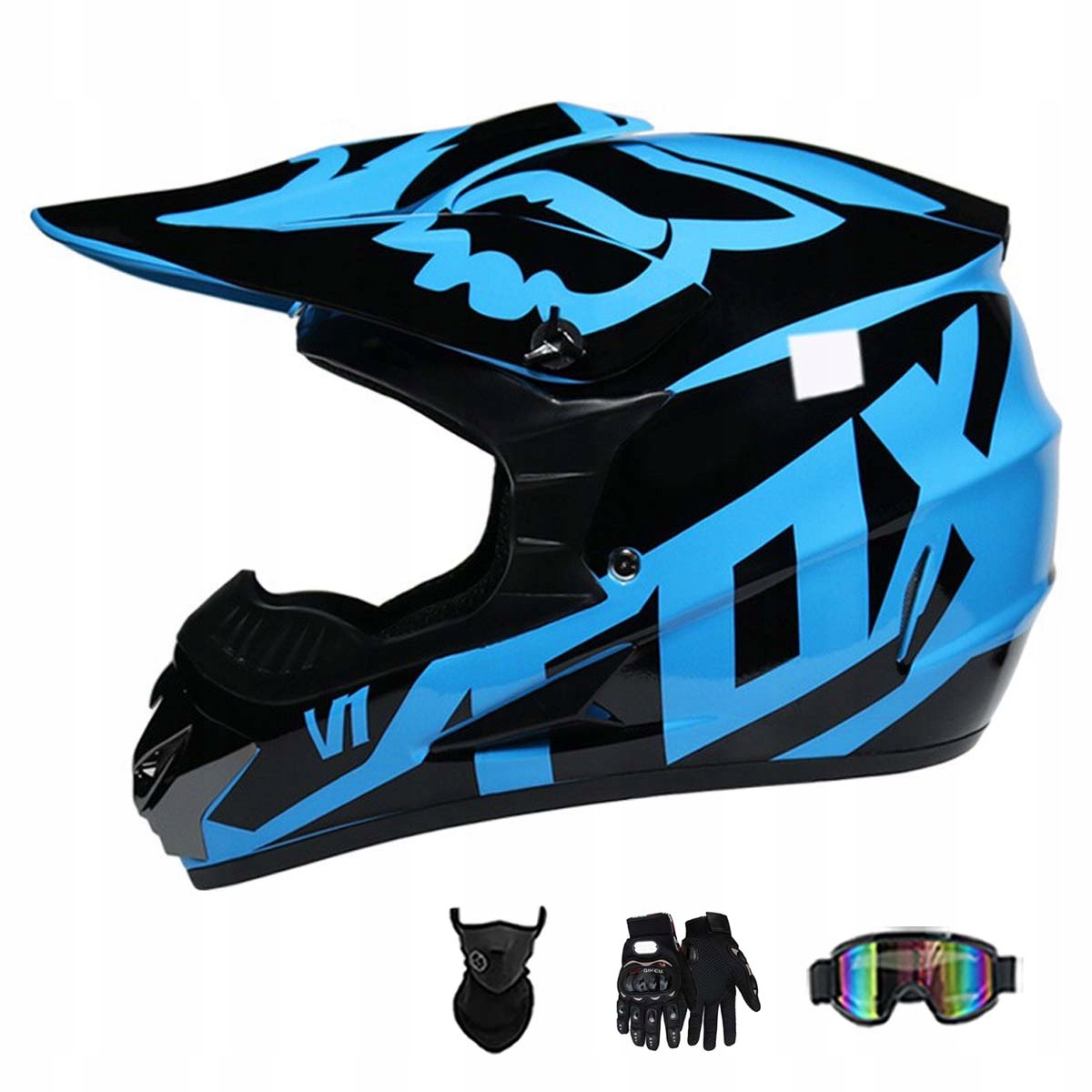 Motocyklová Přilba Lehká Enduro Quada Brýle Rukavice Maska M