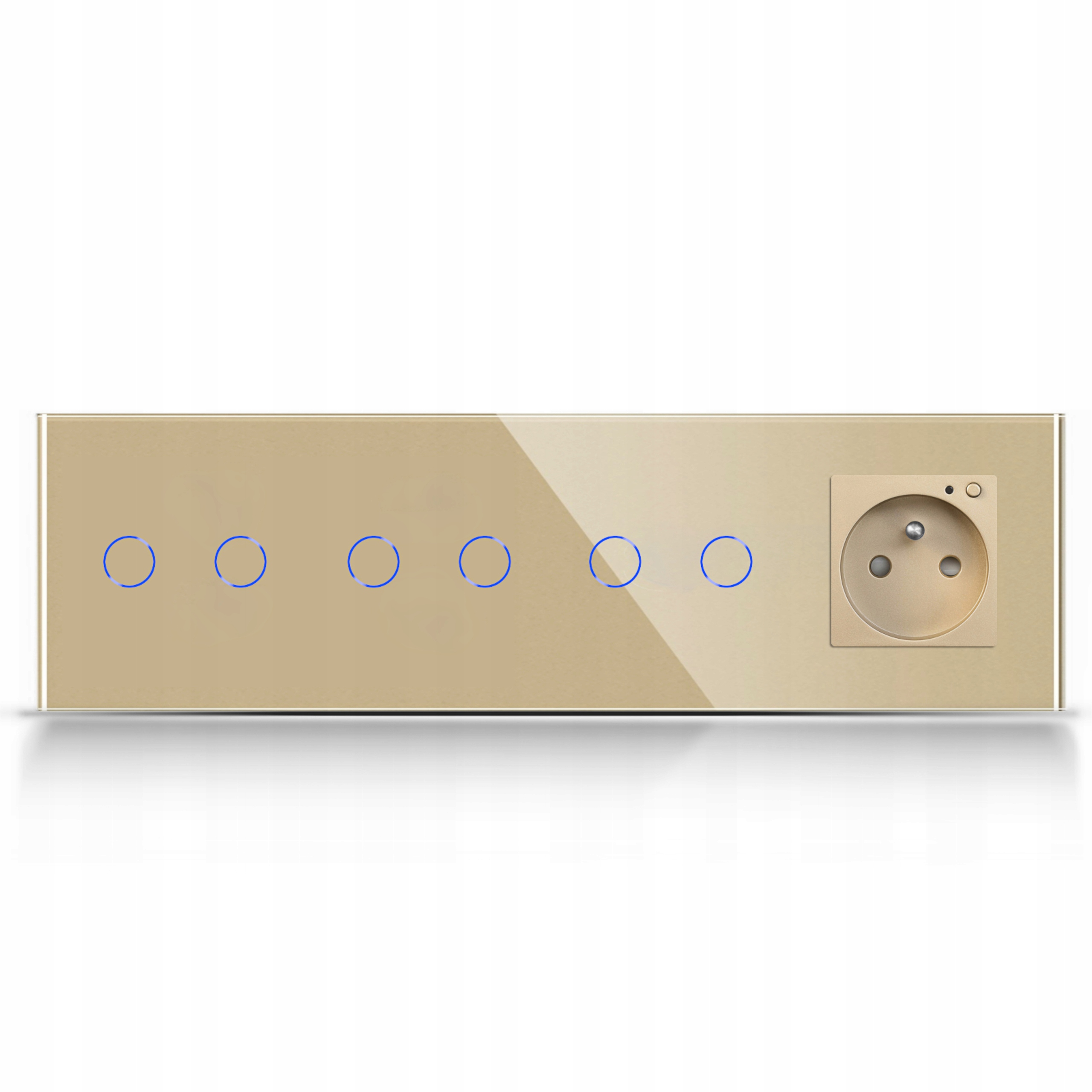 Inteligentný Dotykový Spínač 2+2+2 Zásuvka Vypínač Sklo Wifi Tuya