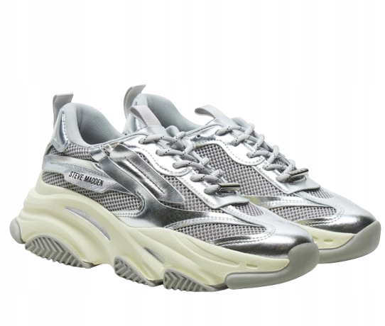 Steve Madden Sportovní Dámské Boty Stříbrné S Metalickým Efektem 40 T6I