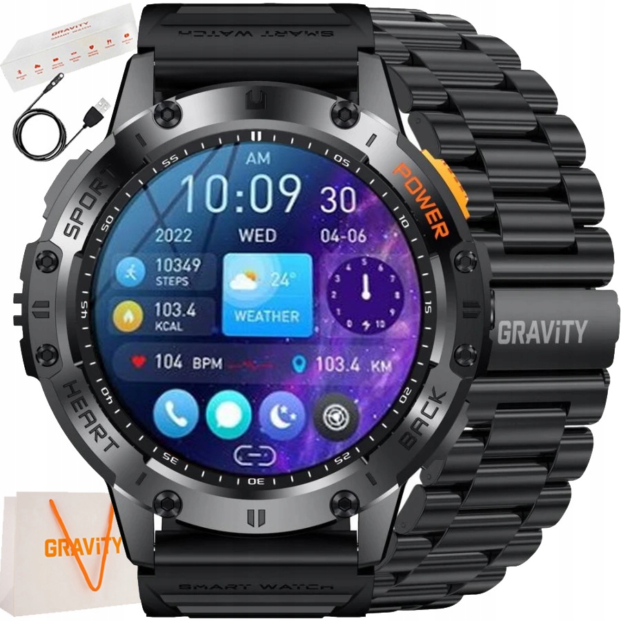 Pánské hodinky Chytré Hodinky Gravity s Amoled Rozhovory 1.43" Baterie 530 mAh