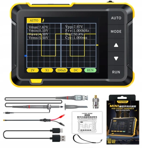 Oscyloskop Cyfrowy Mini 200kHz 2.5MS/s Sonda P6100 Ac DC Miernik
