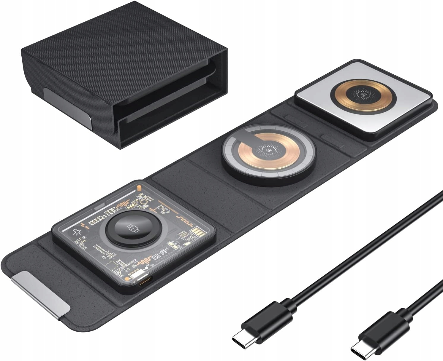 Mocna Ładowarka Indukcyjna Składana Do Apple 3W1 15W