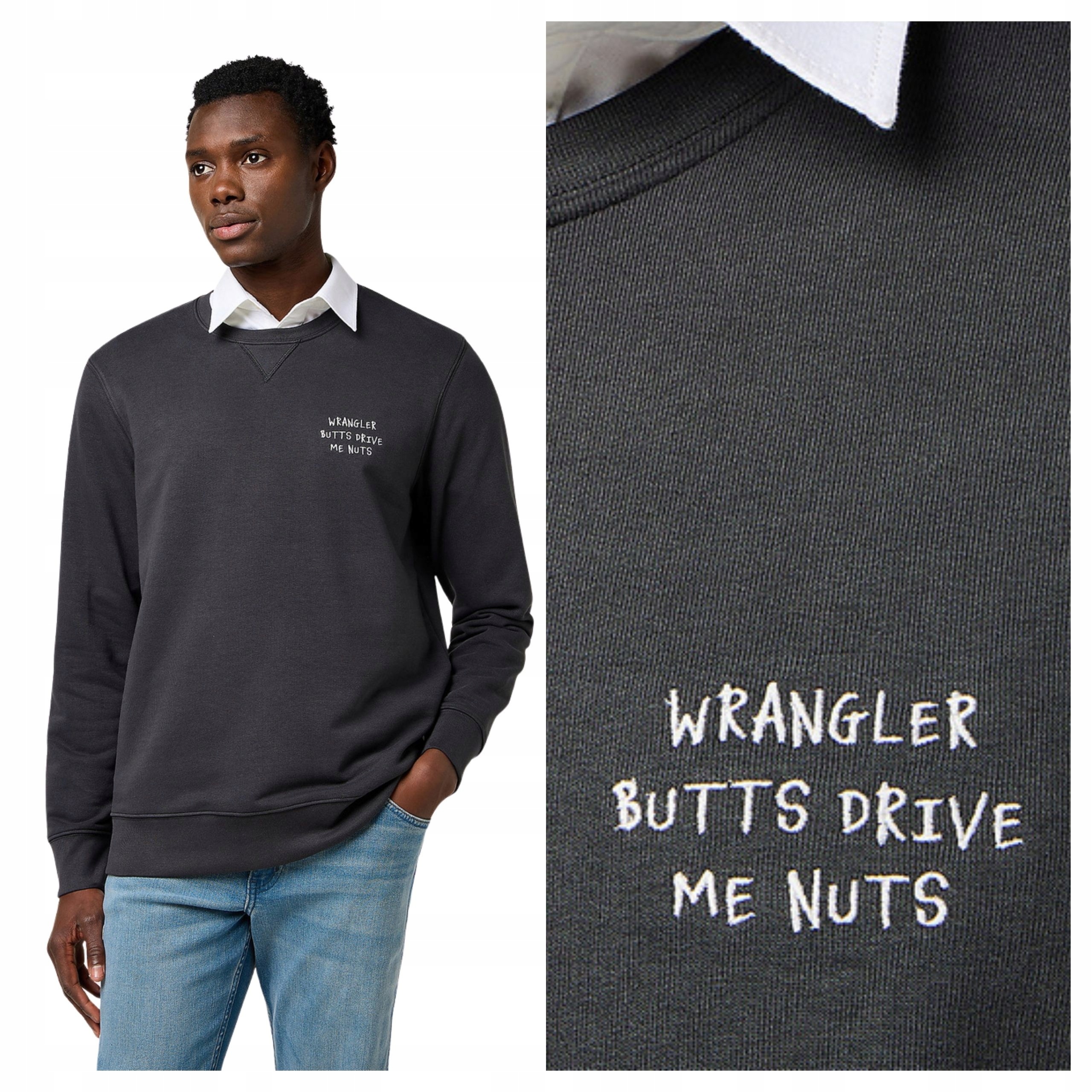Tričko Pánské Wrangler Embroidery Tee Černá Bavlněná s logem XL