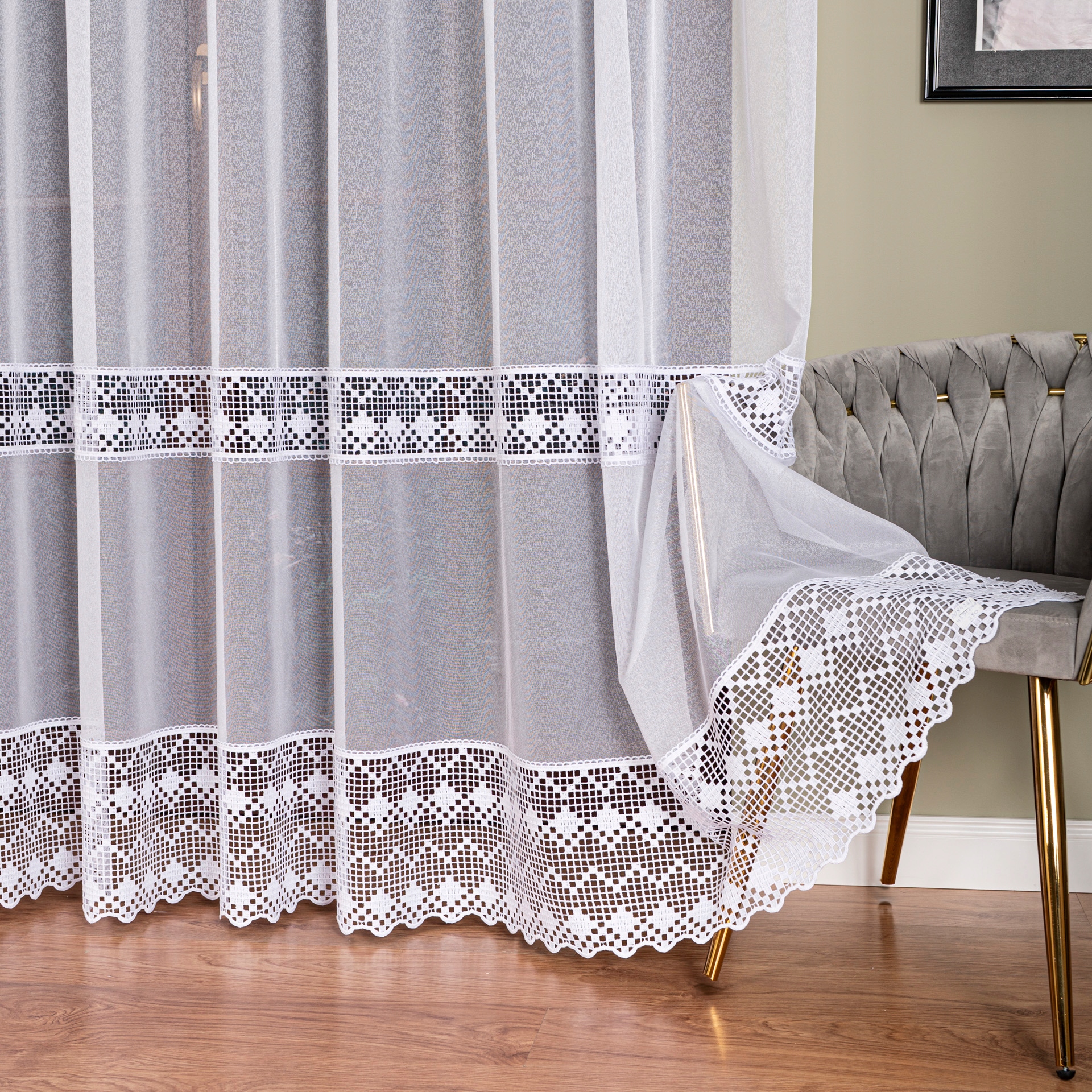 Mg Záclona markizet premium 9422 Enzo biela s guipure 400x250 s páskou