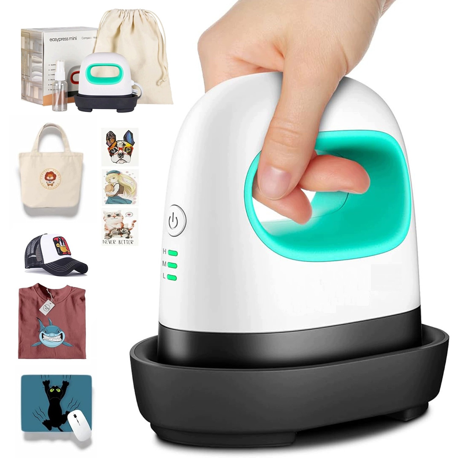 Termotransferový Lis Mini 3 Režimy Ohřevu Automatické Vypnutí Čepice