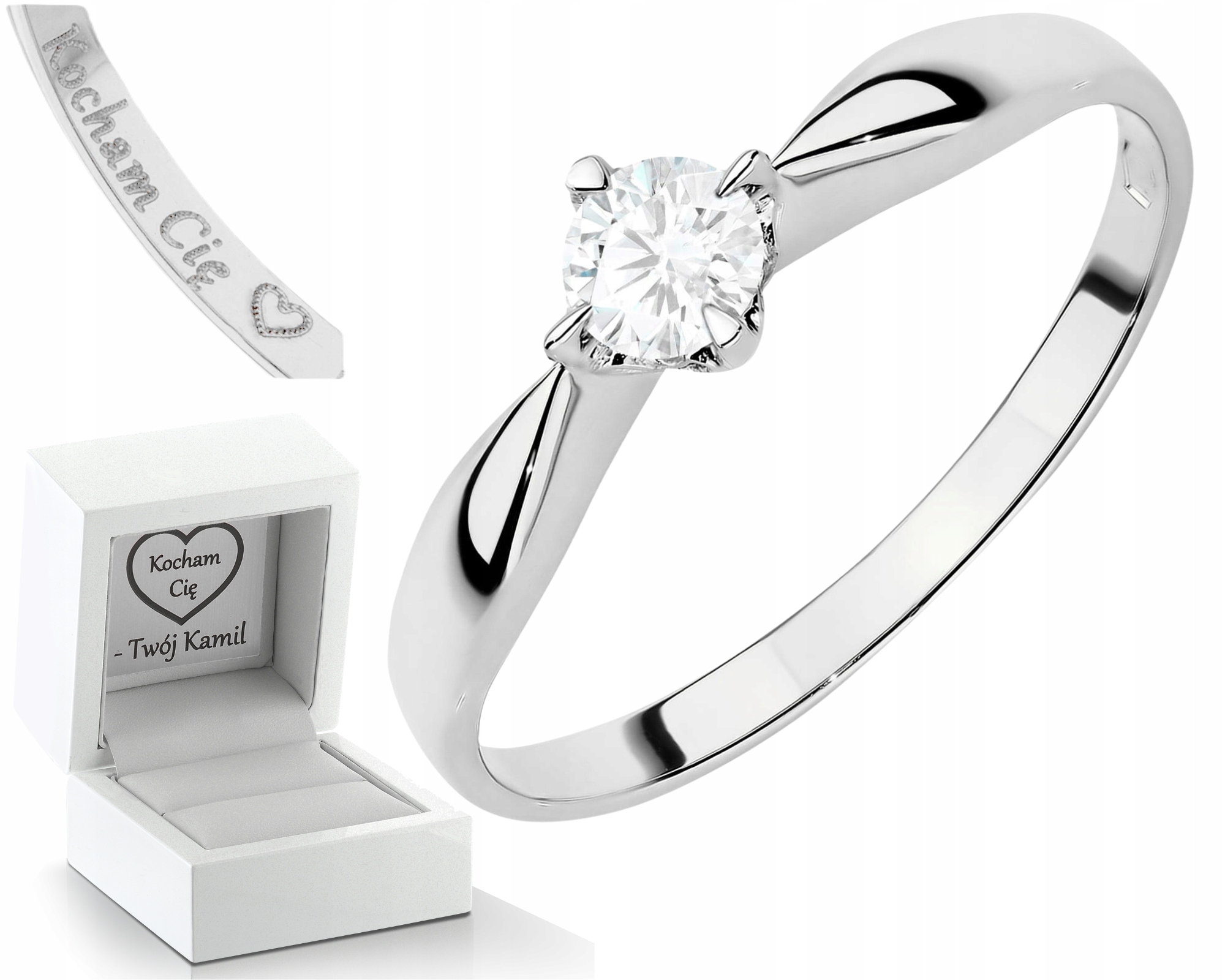 Bílé Zlato Laboratorní Diamant Prstýnek 585