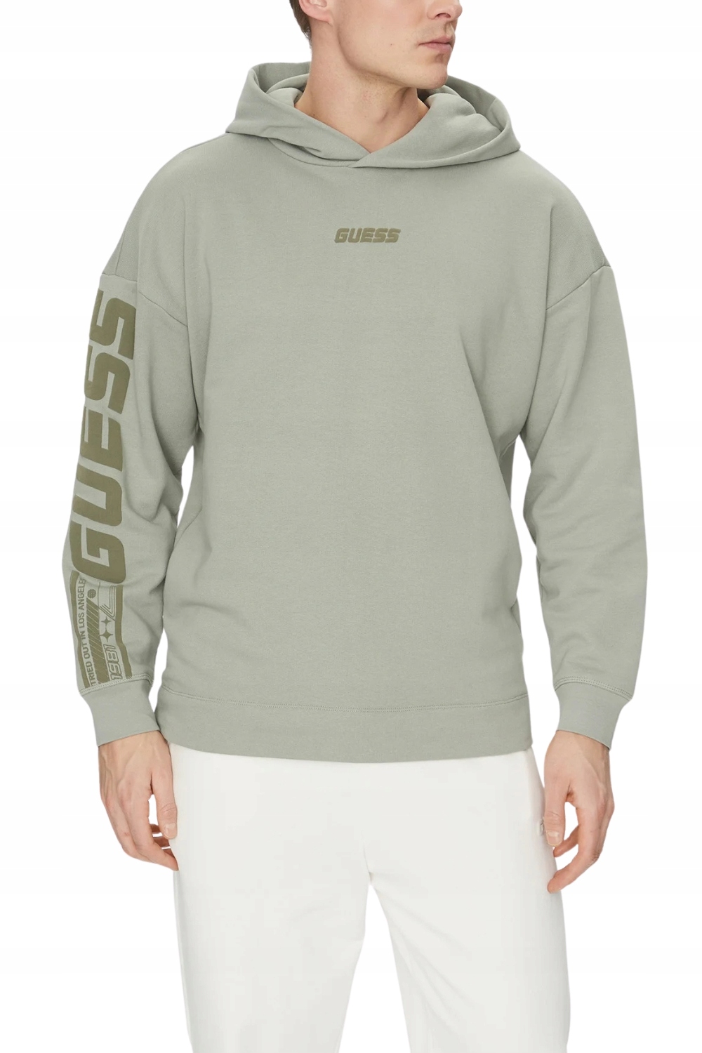 Guess Zelená pánská mikina Dalim Over s kapucí S
