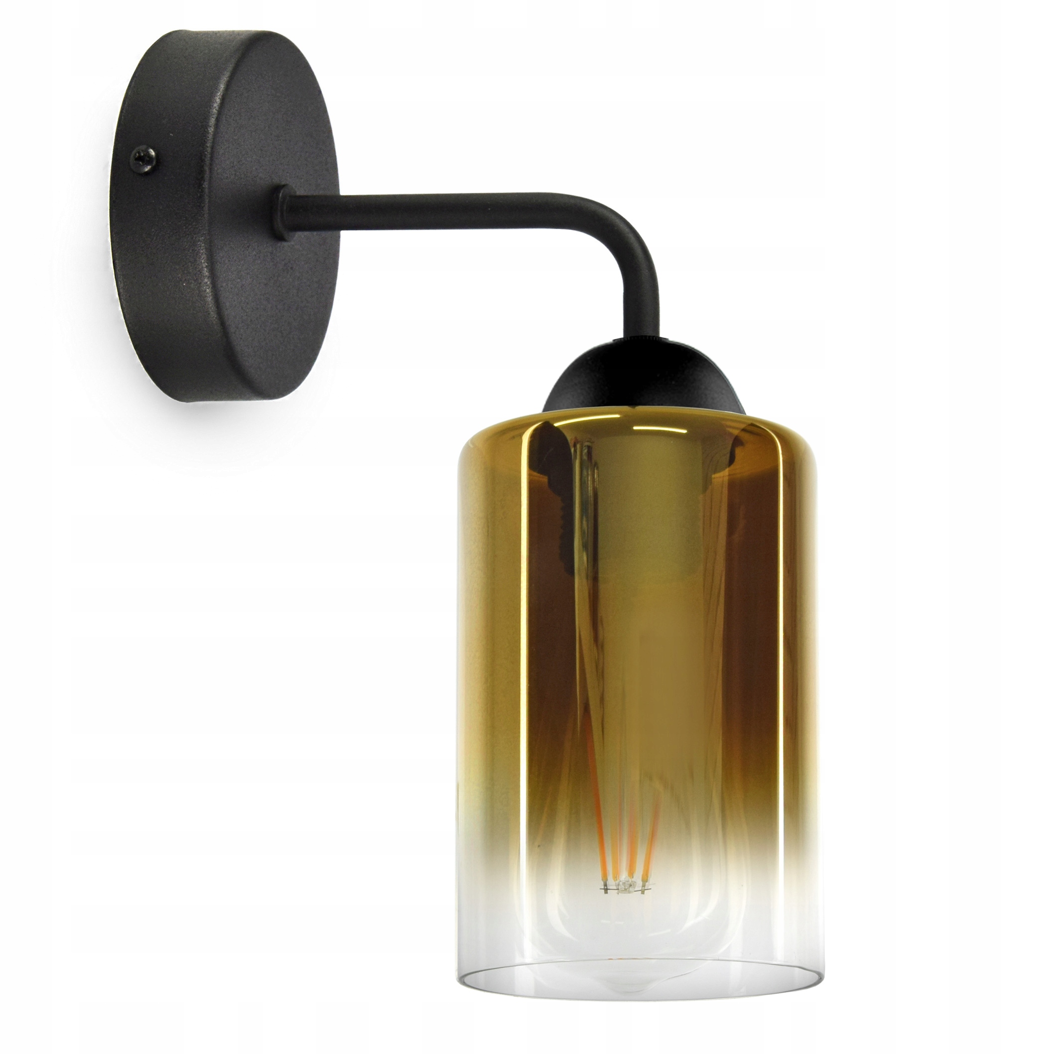 

Kinkiet Lampa Ścienna Tuba Złoty Transparent Led