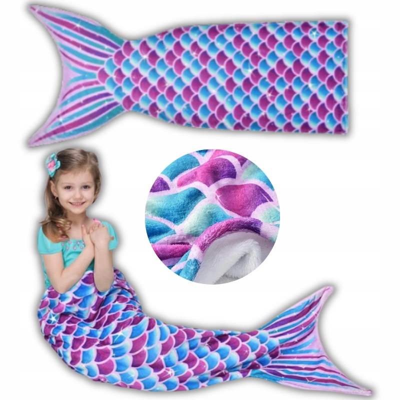 OGON SYRENY SYRENI KOC KOCYK SYRENKI MIĘKKI ŚPIWÓR DLA DZIECI FIOLETOWY