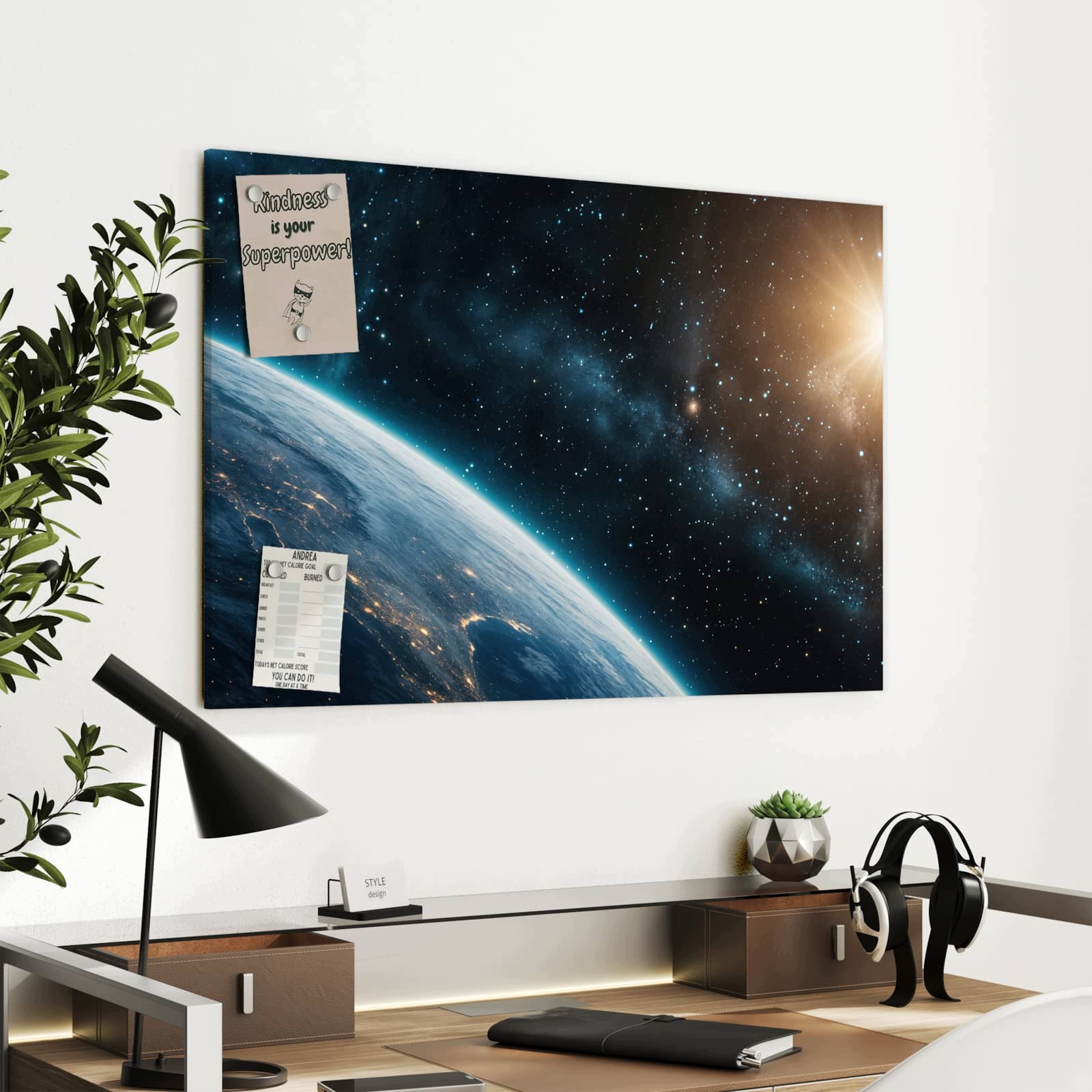 Magnetická tabule Planeta Vesmír 90 × 60 cm
