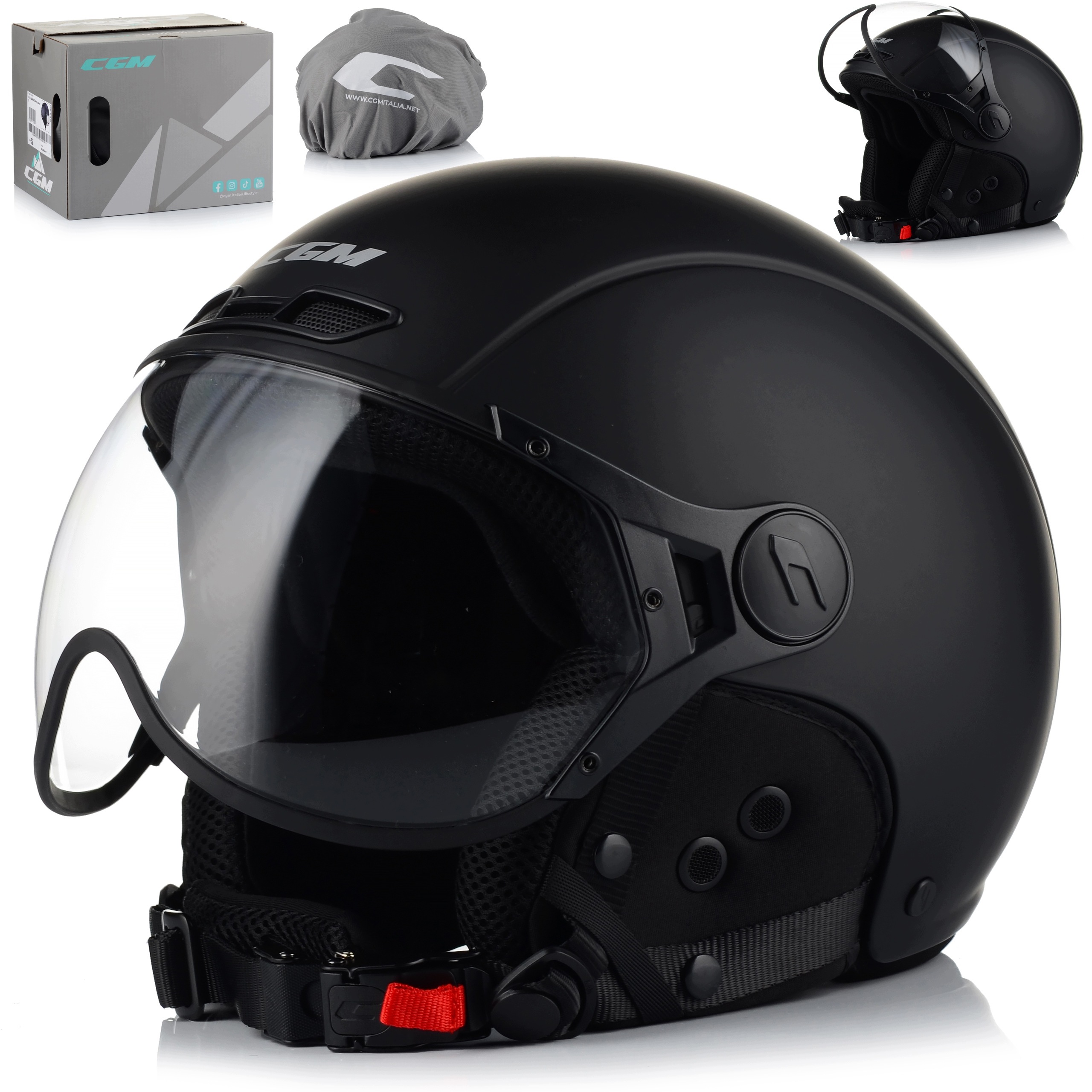 Kask rowerowy Cgm Ebi 801A z szybą lekki 750g. narciarski e-bike certyfikat