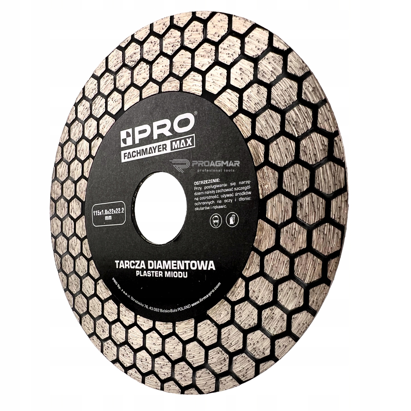 Tarcza do cięcia Szlifowania Gresu skosów 45 jolly plaster miodu 115mm Pro