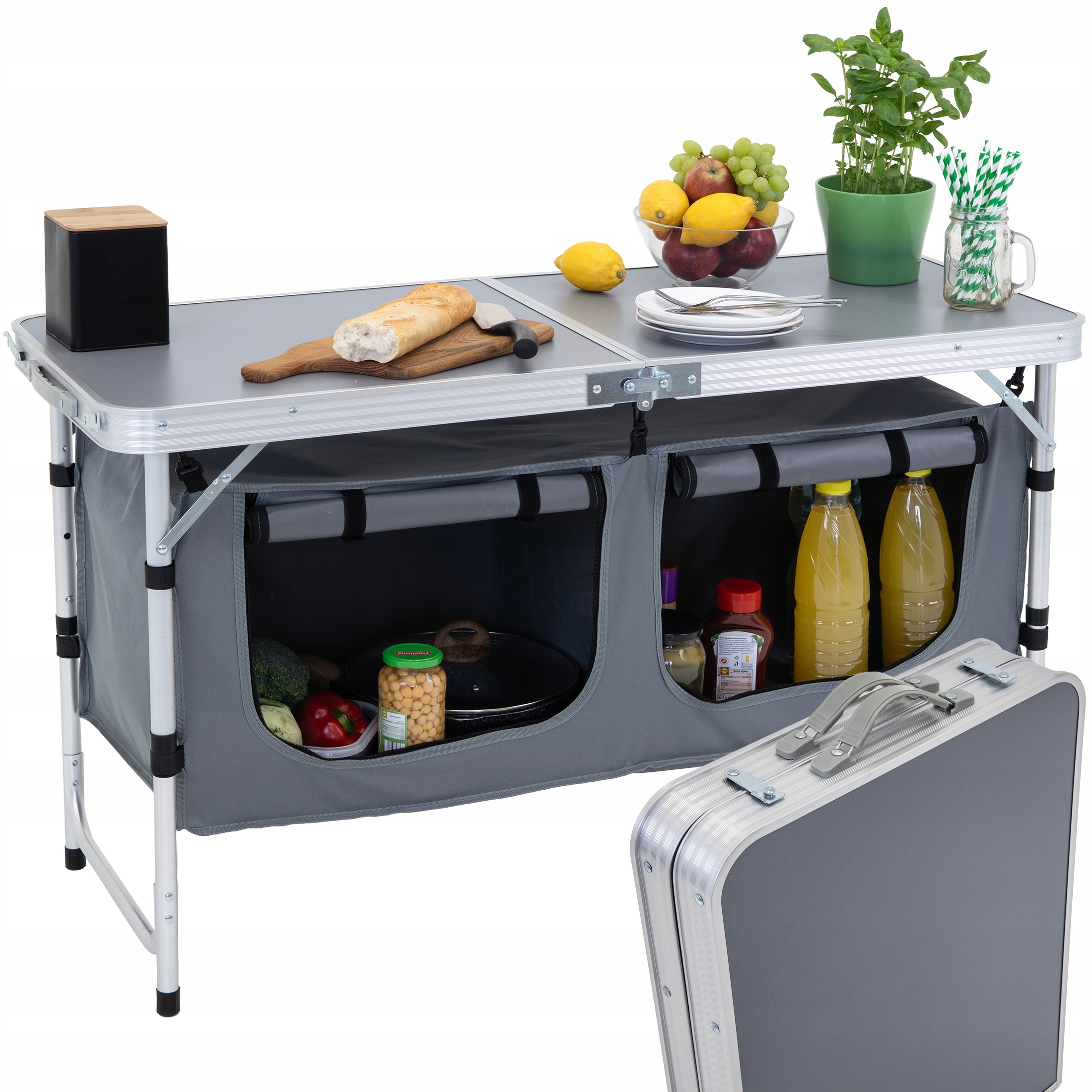 Turistická Kuchyně Skříňka skládací stůl zahradní kufr Kempingový stolek