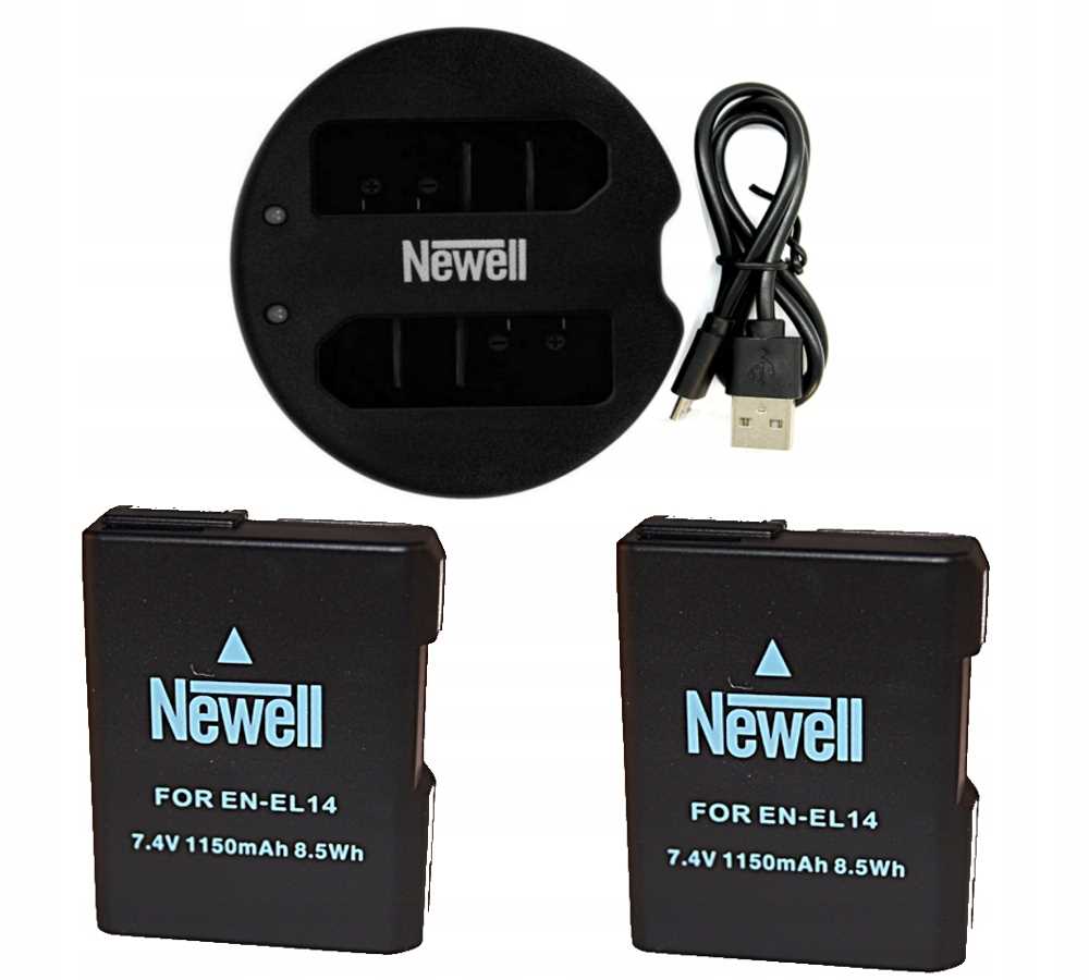 ŁADOWARKA+2 Aku Baterie do Nikon Df D3100 D3200 D3300 D3400 D3500