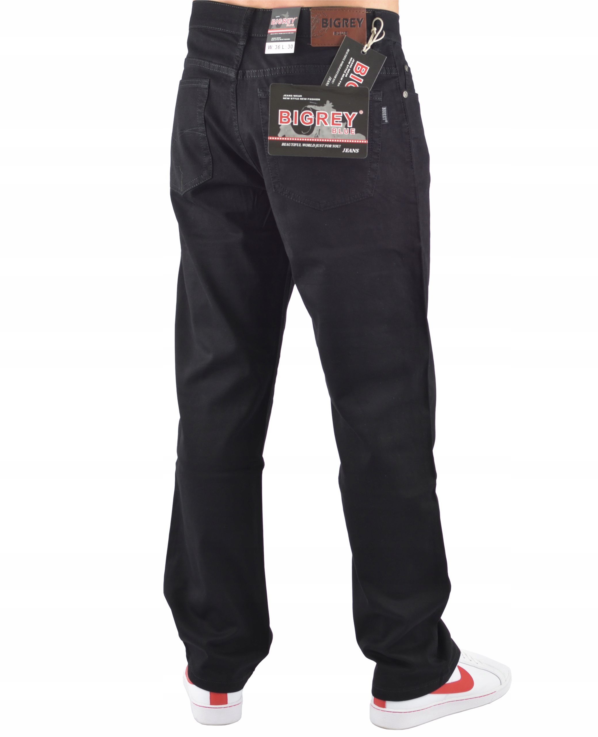 

Męskie Jeansy Bigrey Spodnie Czarne 35/32