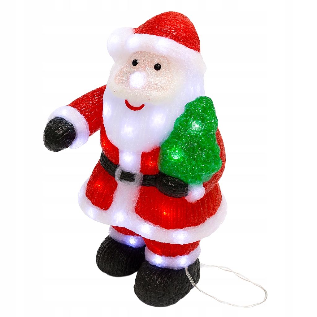 Vianočná Dekorácia Mikuláš Led 3D Akryl Dekorácia Vianoce Na Studený Biely Prúd