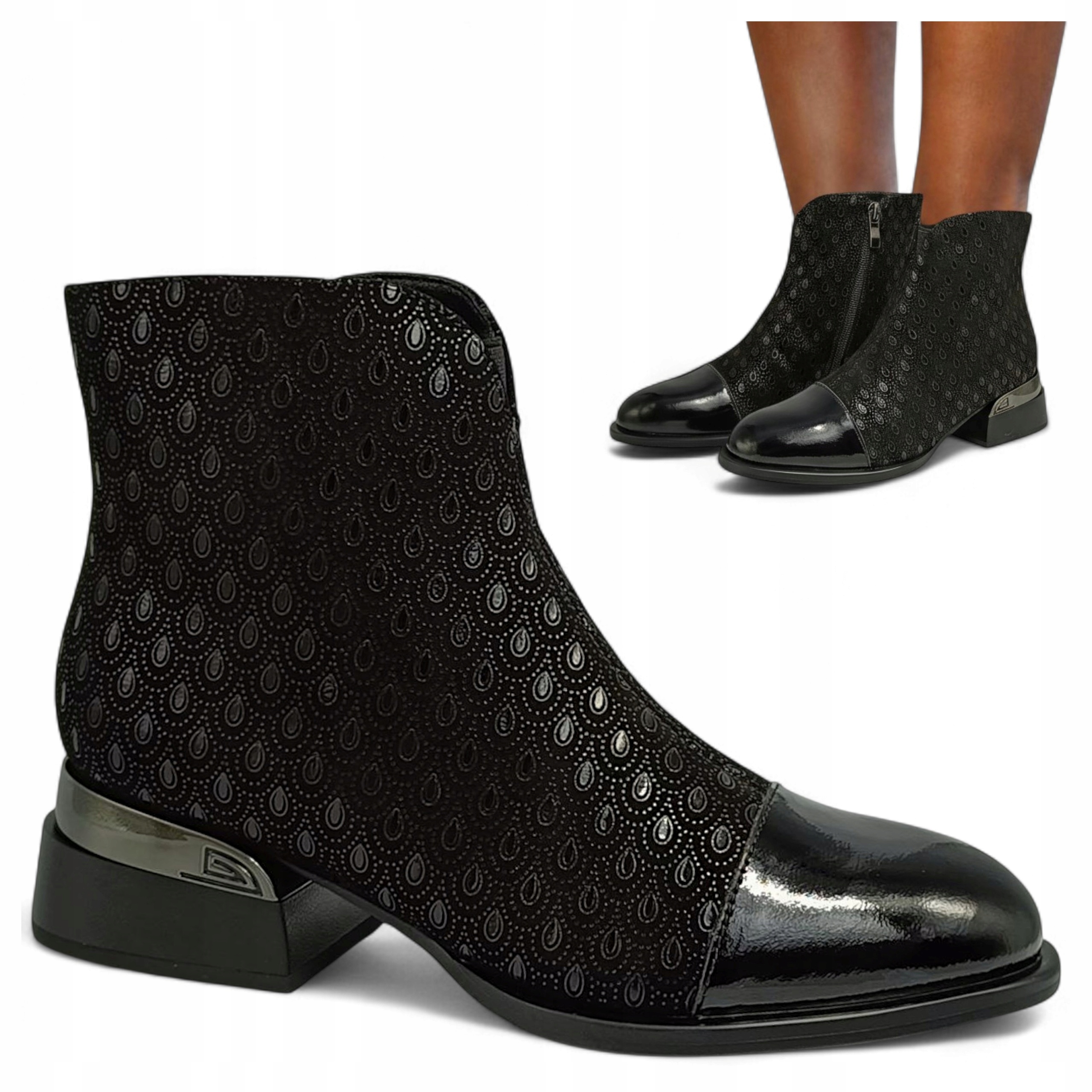 40 Dámské boty Z Přírodní Kůže Pohodlné Boty na klínku Nazouvací Barski