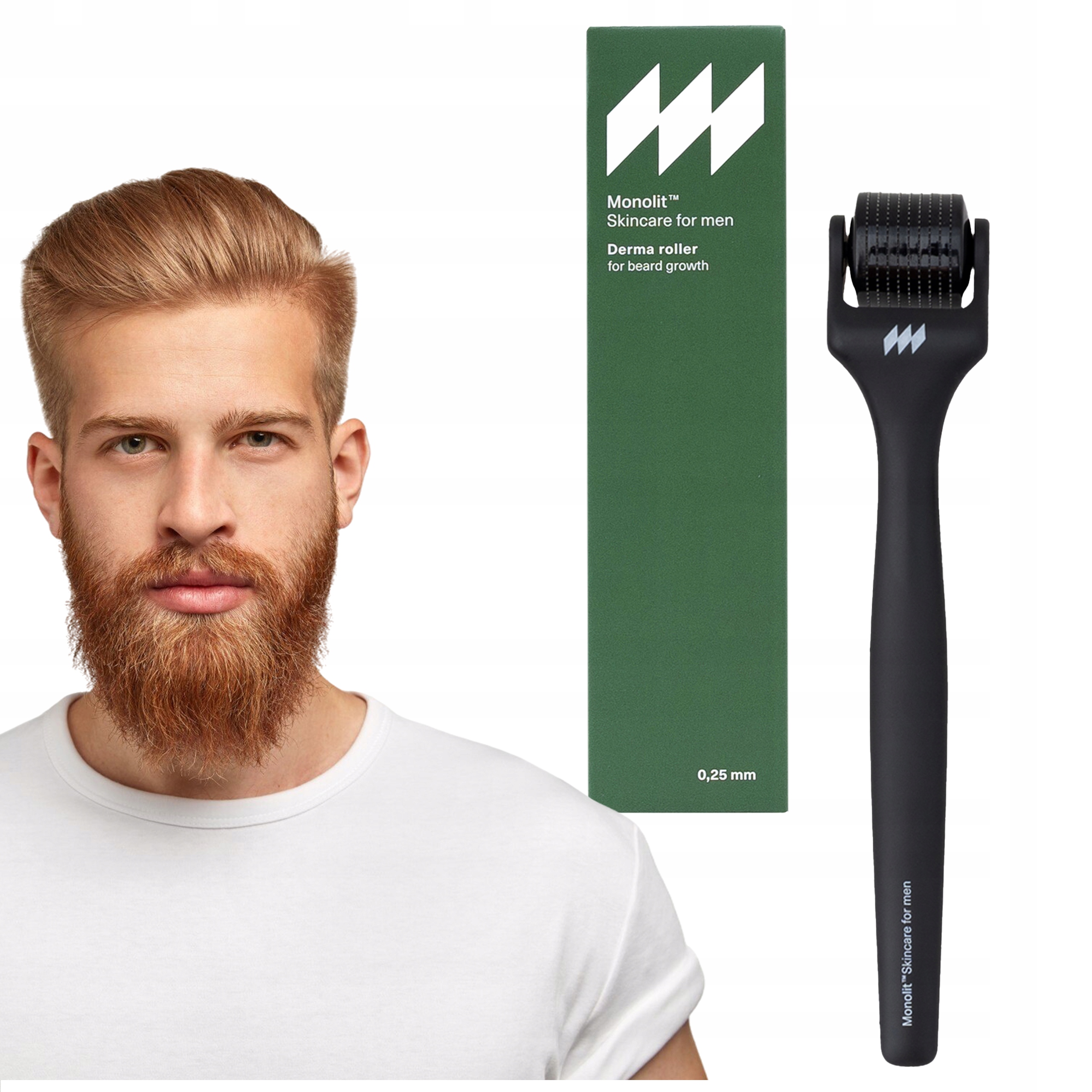 Derma roller na vousy stimuluje růst 540 mikrojehel nerezová ocel Monolit