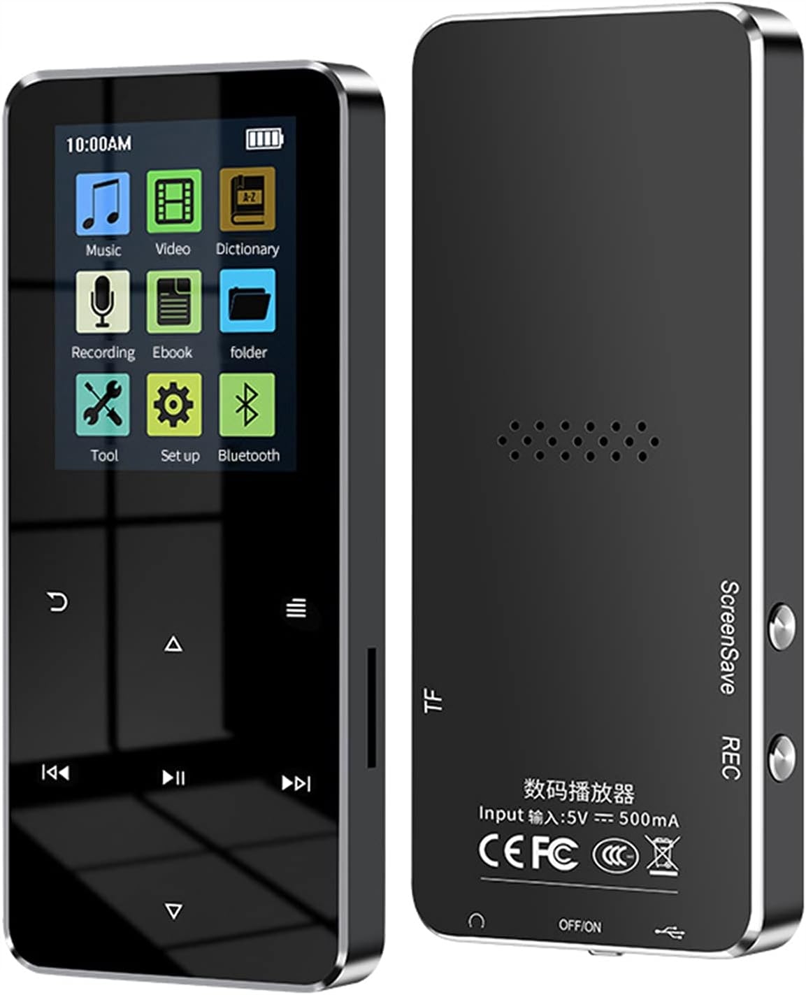 MINI ODTWARZACZ MP3 MP4 WALKMANA BLUETOOTH 5.0 16GB HiFi AVI AMA Zasilanie akumulatorowe