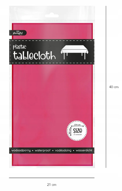 Obrus CIEMNY RÓŻOWY urodzinowy cerata 137 x 274 EAN (GTIN) 5904610114230