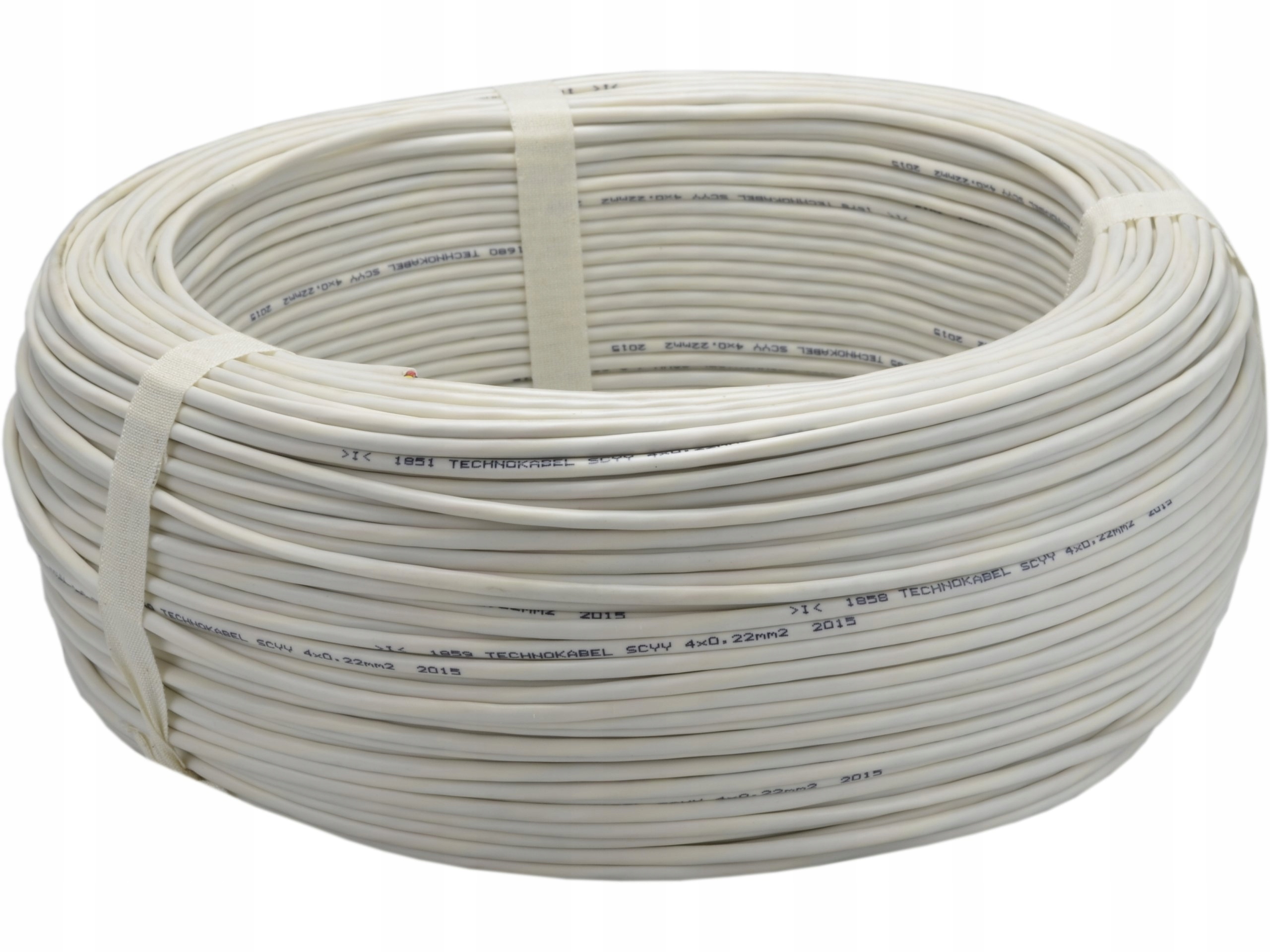 Kabel przewód alarmowy Scyy 4x0,22mm2 linka biały Miedź 500m