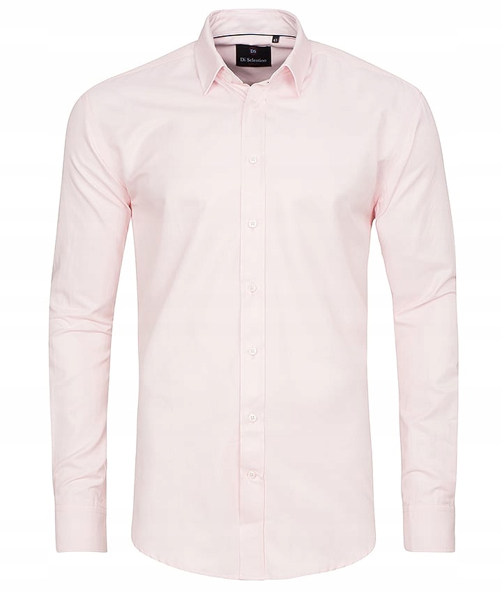 

Koszula Męska Różowa Slim Fit gładka Bawełniana 39