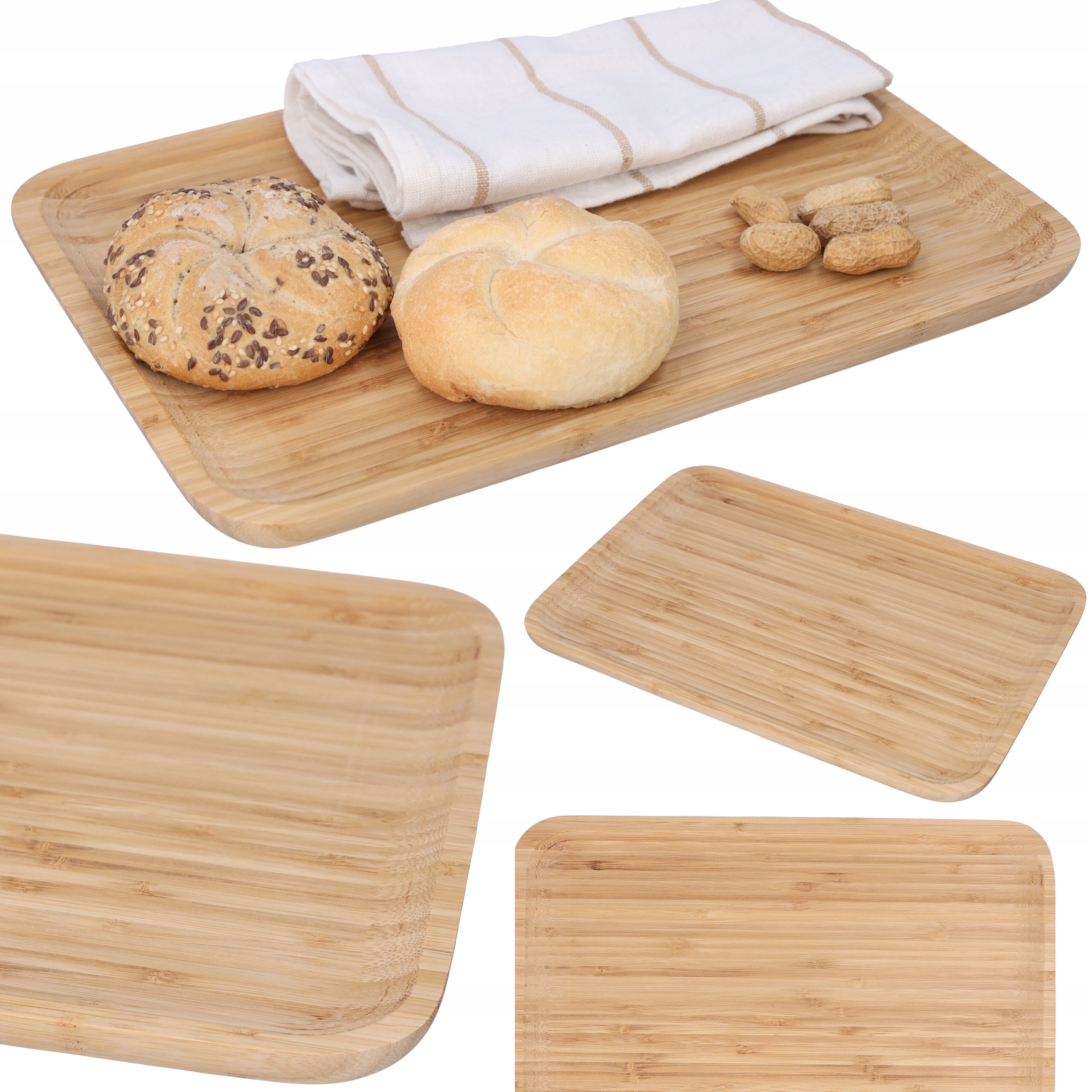 DESKA DO SERWOWANIA DEKORACYJNA TACA DREWNIANA DO SUSHI PRZYSTAWEK 33x23CM