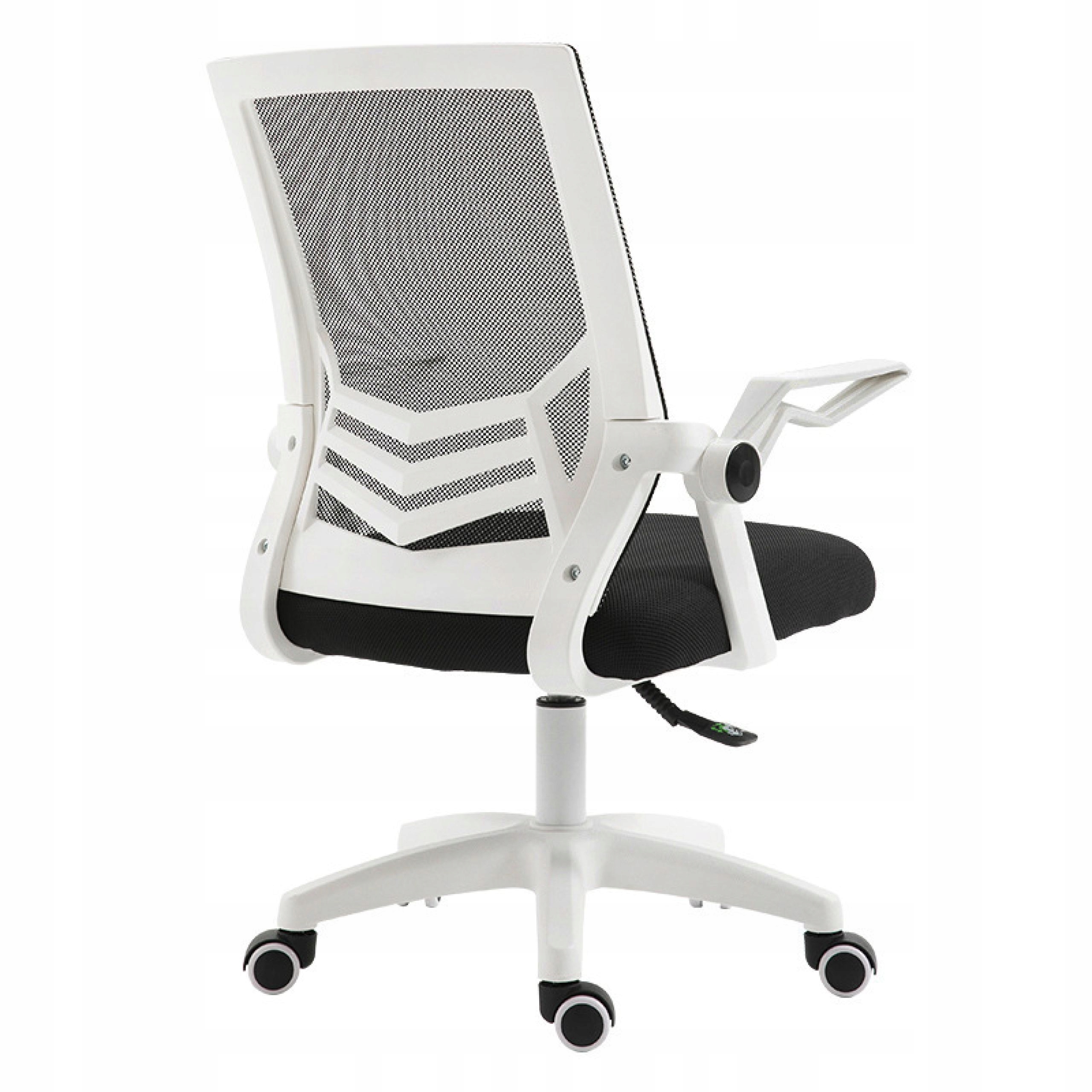 Otočná kancelárska stolička, ergonomická, nastaviteľná, bielo čierna