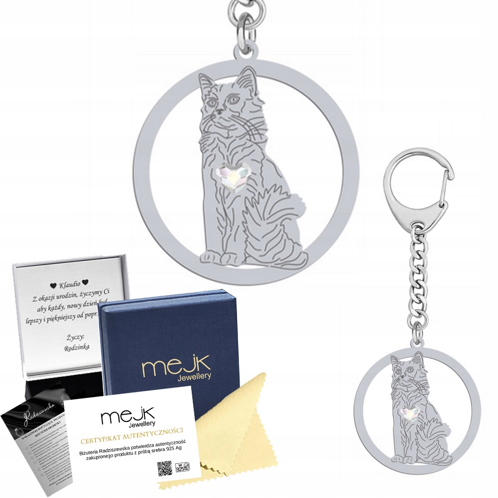 Přívěsek Na Klíče na klíče Kočka Afrodity 925 Šperky Dárek Gravírování Bonus