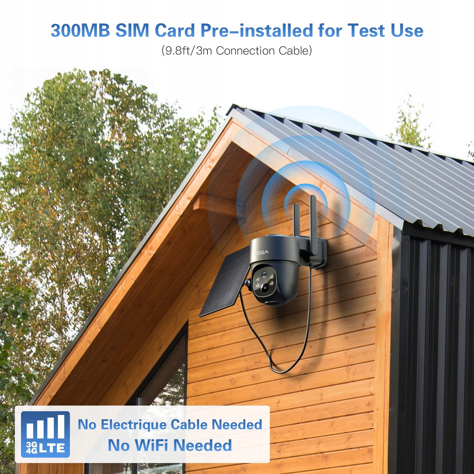 XEGA 4G LTE Solar 2K HD 3MP PTZ Wireless Outdoor Camera — miniatura 4