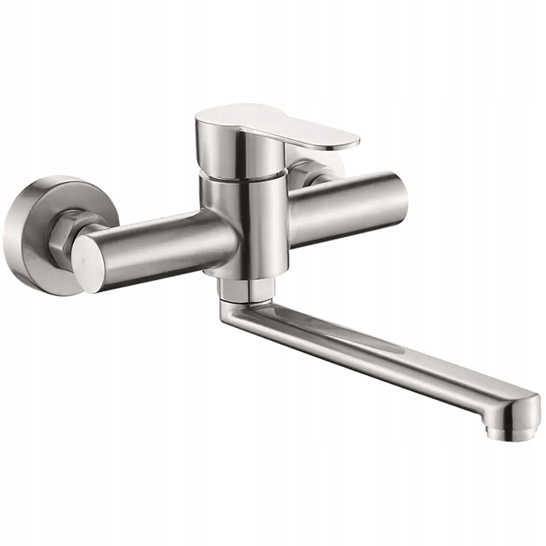 Umyvadlová/kuchyňská nástěnná baterie z kartáčované ocel Set