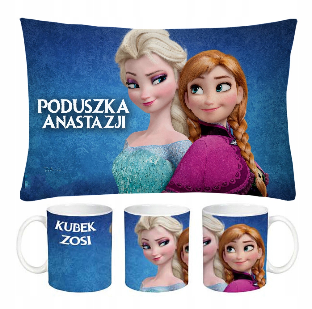 ZESTAW KUBEK I PODUSZKA KRAINA LODU FROZEN PREZENT