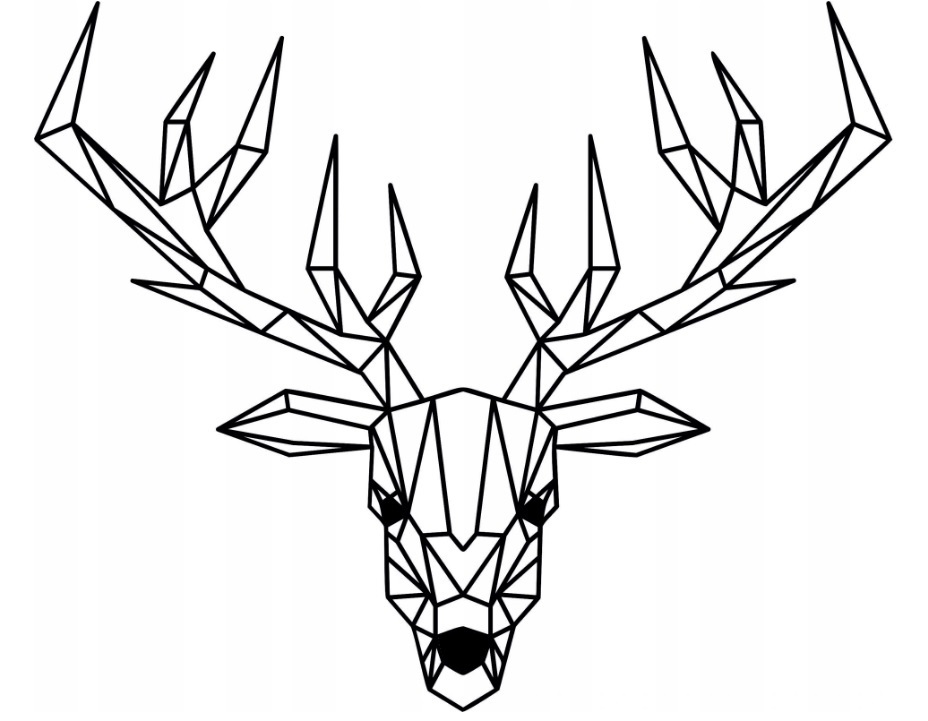 Geometrická 3D nástěnná dekorace Jelen 60 cm