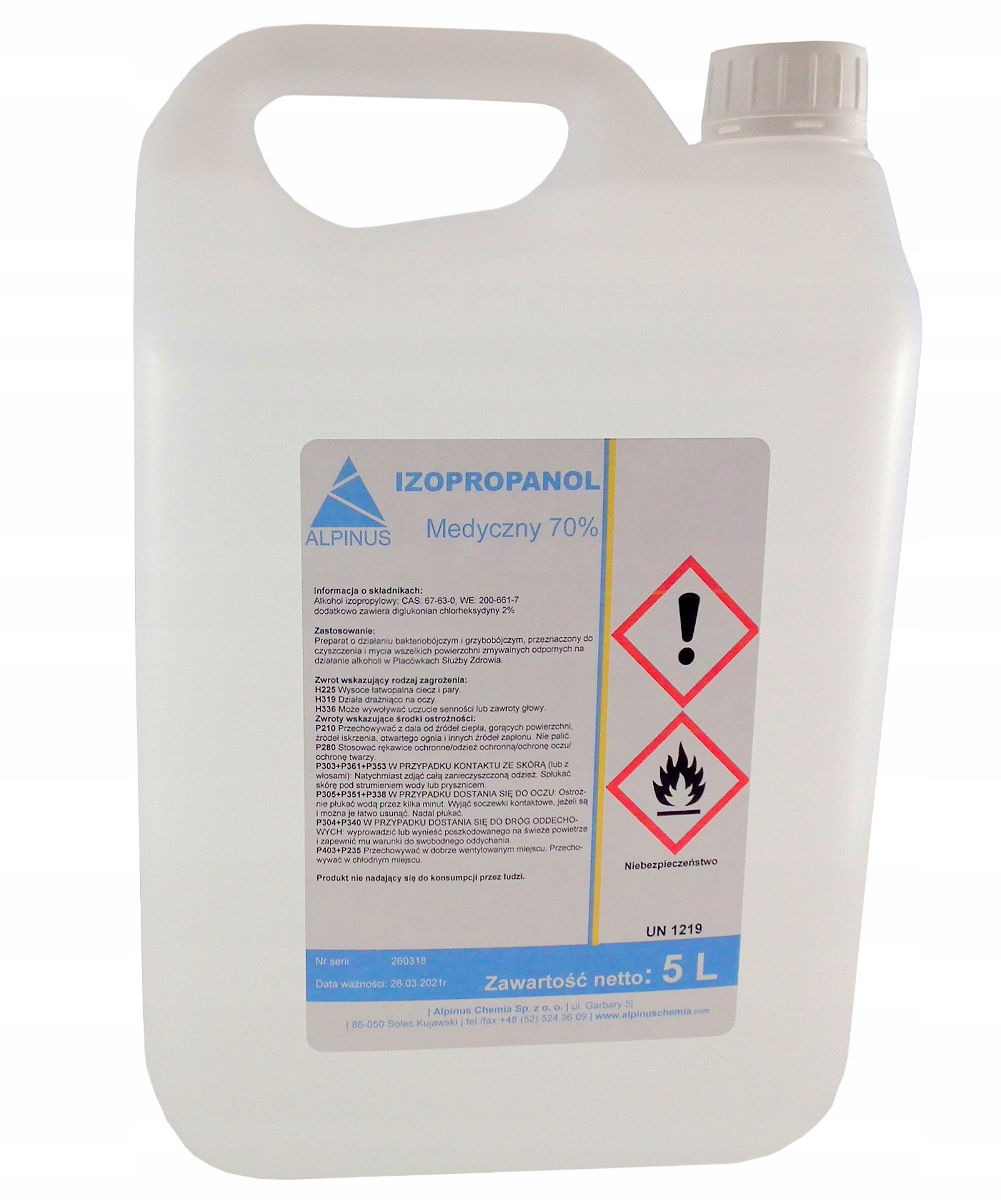 

Alkohol Izopropanol medyczny 70% 5L