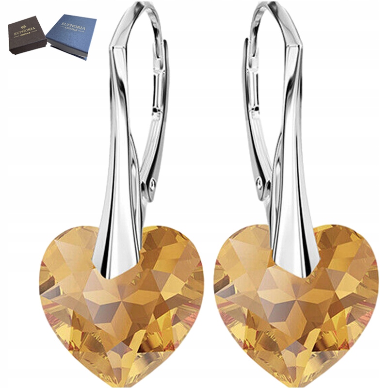 Stříbrné Náušnice 925 Závěsné srdce Stříbrné šperky Dárek pro maminku