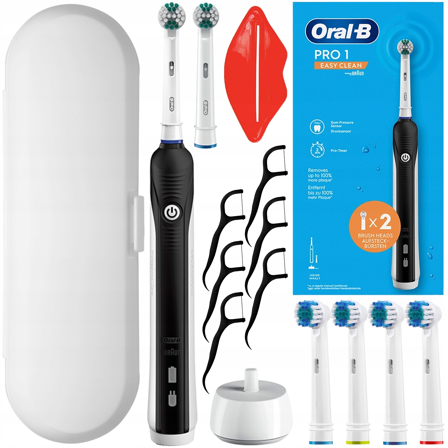 Szczoteczka Elektryczna Do Zębów Oral-b Pro 1 Zestaw Etui 6 Końcówek