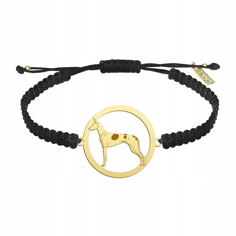 Zlatý náramek s psem Podenco z Ibizy 925 Makramé Šperky Gravírování