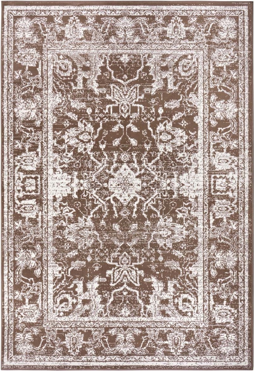 Tradičný koberec 200 x 290 cm do obývačky, béžovo-krémový s mäkkými vlasmi