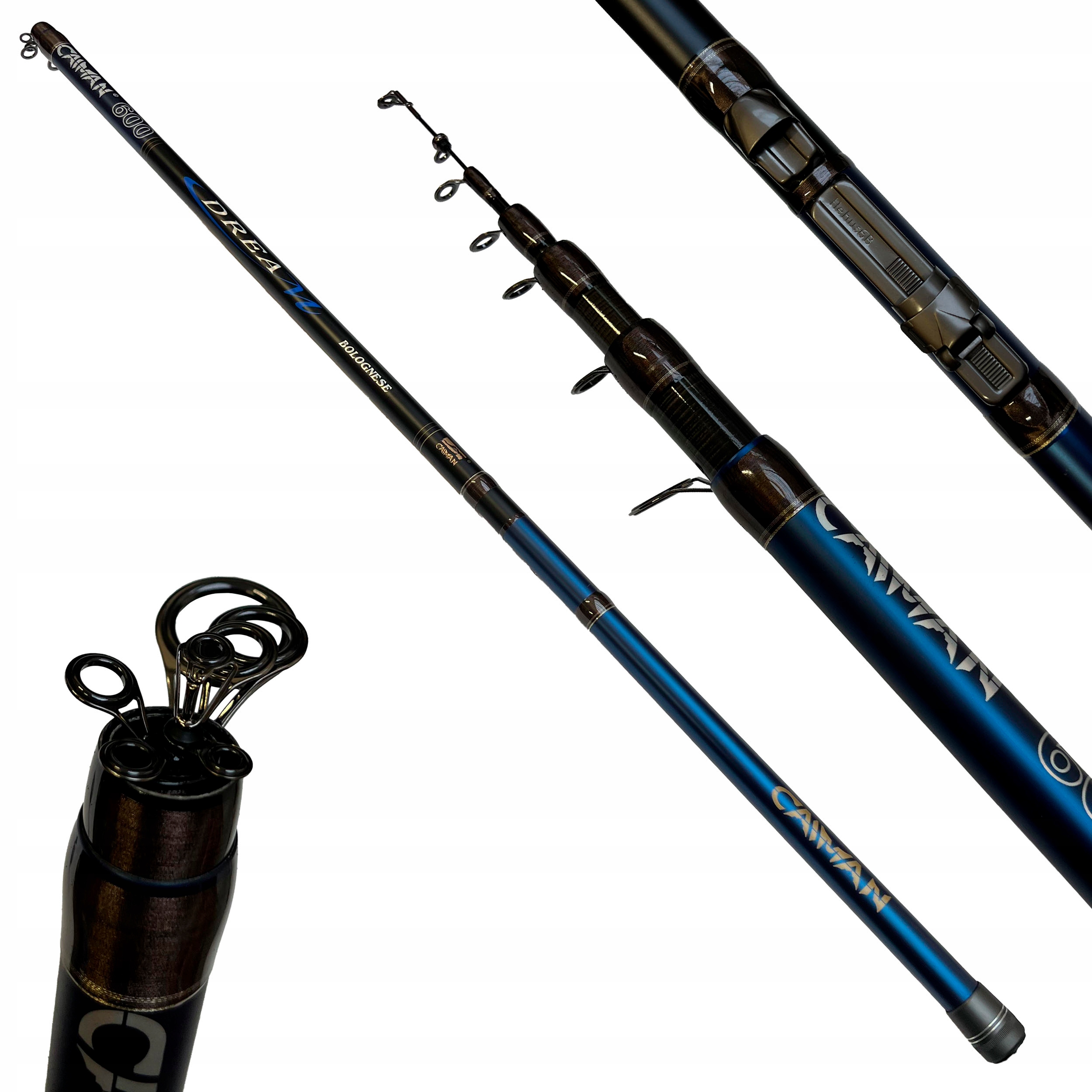 Wędka Caiman Dream Bolognese 6 m 10–30 g teleskopowa, carbon żyłka