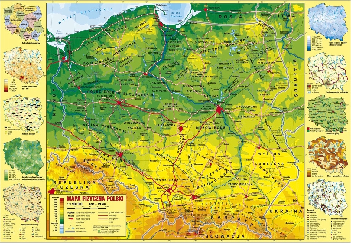 Podkładka na biurko dwustronna mapa Polski Derform